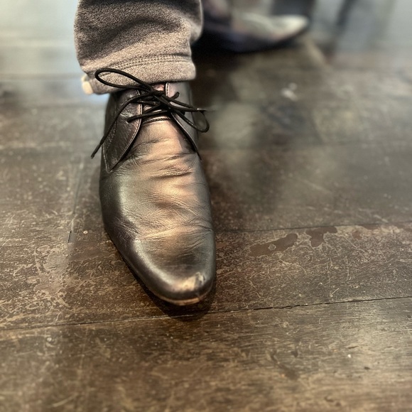 Exclusive Silver Toned Ted Baker Dress Shoes, unique and seriously gorgeous. S10 - Picture 1 of 6